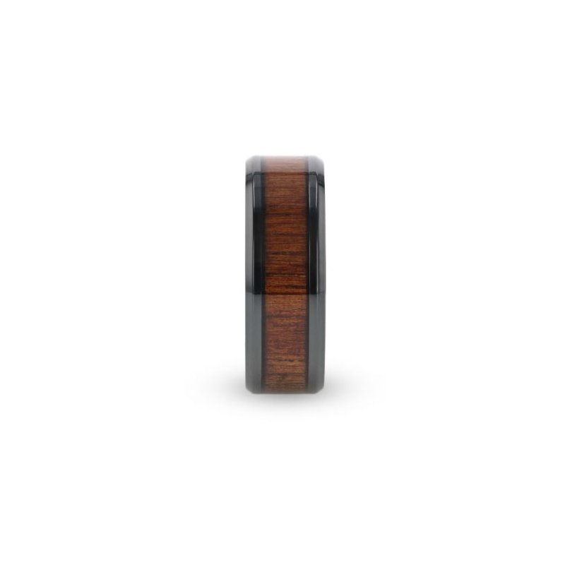 Thorsten LEIFI Black Titanium with Koa Wood Inlay and Bevels - 8mm Thorsten LEIFI Black Titanium with Koa Wood Inlay and Bevels - 8mm