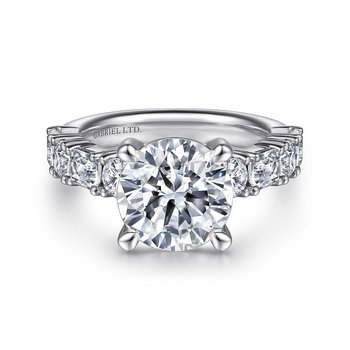 18K White Gold Round Diamond Engagement Ring ER15839R12W83JJ