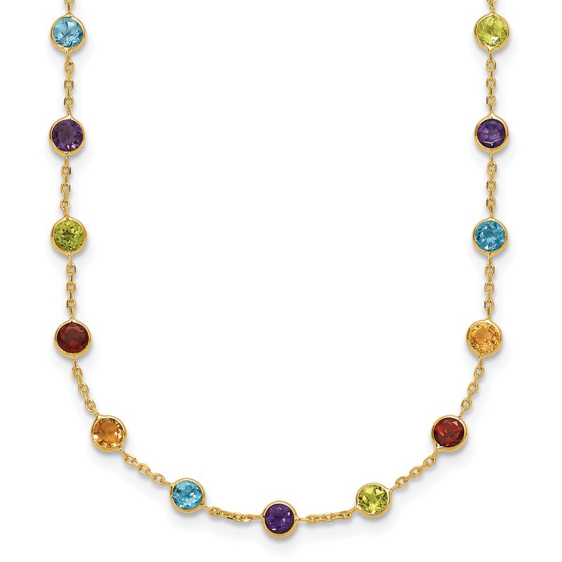 Italian Collection 14K Polished Multi-color Gemstone 20 inch