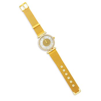 Goldtone Faux MOP Crystal Watch S618-SW1853GT