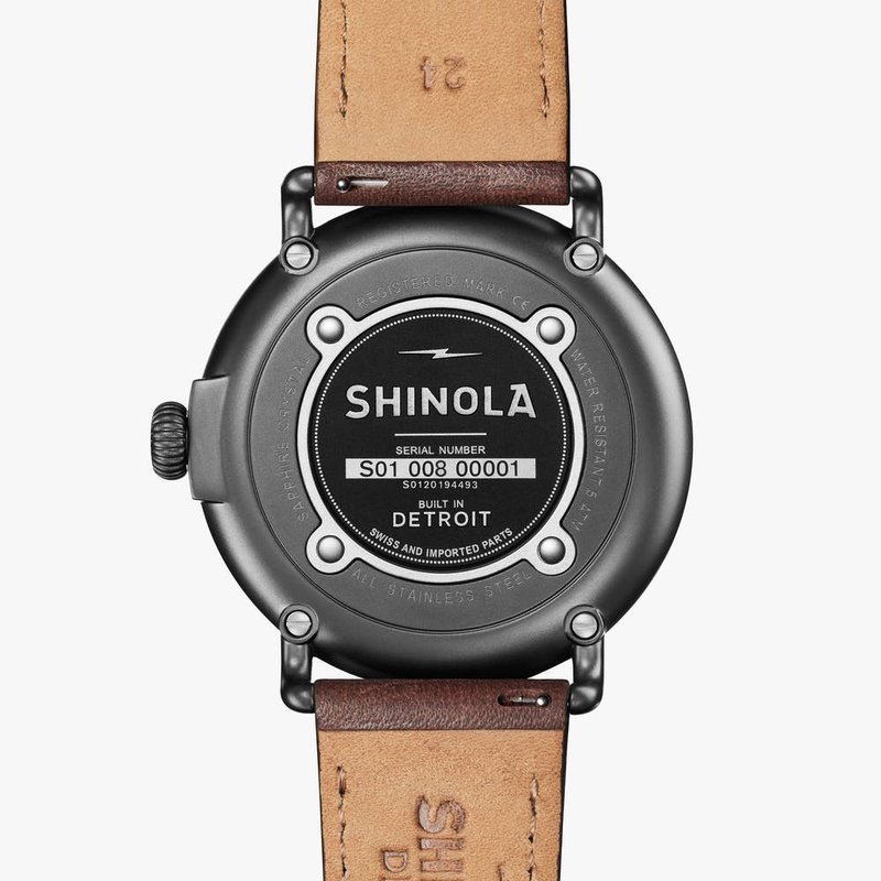 Shinola The Runwell 47mm Cream Dial Gunmetal Grey Case Watch