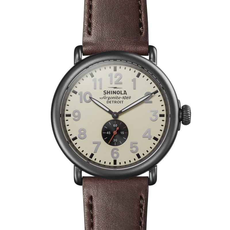Shinola The Runwell 47mm Cream Dial Gunmetal Grey Case Watch