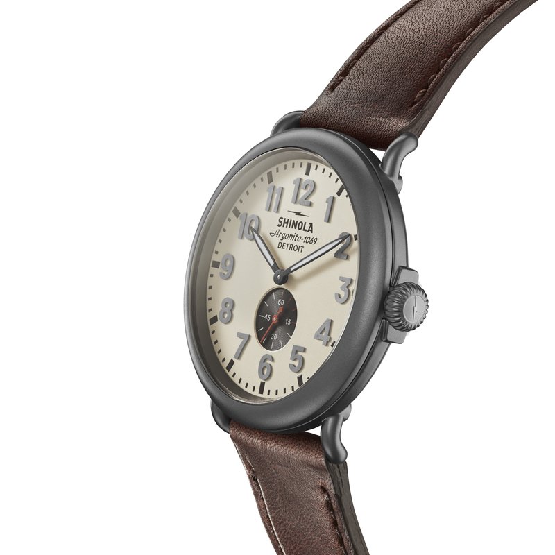 Shinola The Runwell 47mm Cream Dial Gunmetal Grey Case Watch