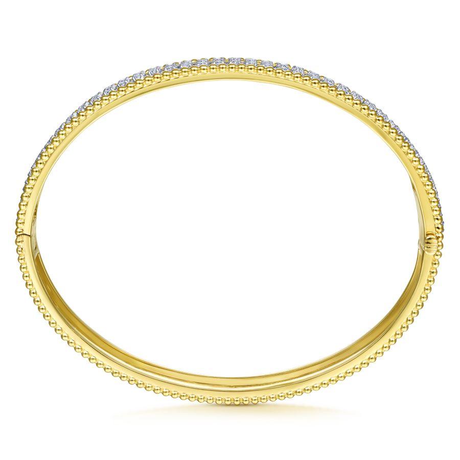 Gabriel Fashion Bestsellers 14K White-Yellow Gold Diamond Bangle