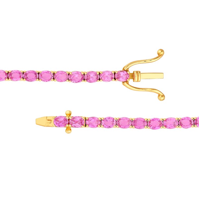Midas Chain Oval Pink Sapphire Tennis Bracelet TM029305 - Charles
