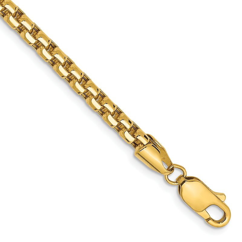 Quality Gold 14K 7 inch 3.6mm Semi-Solid Round Box with