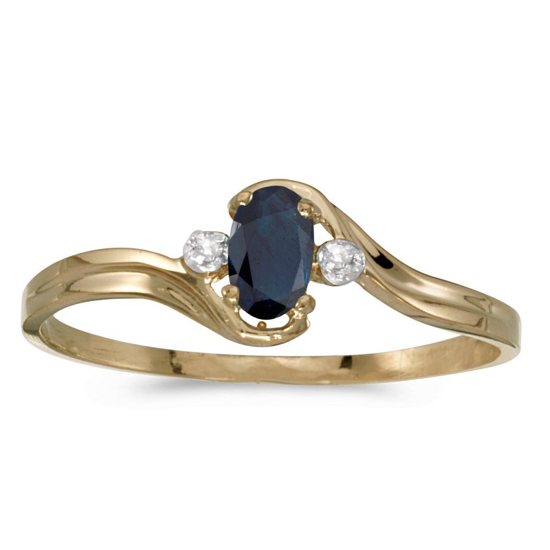 Shops Sapphire and Diamond Ring in 10K Gold