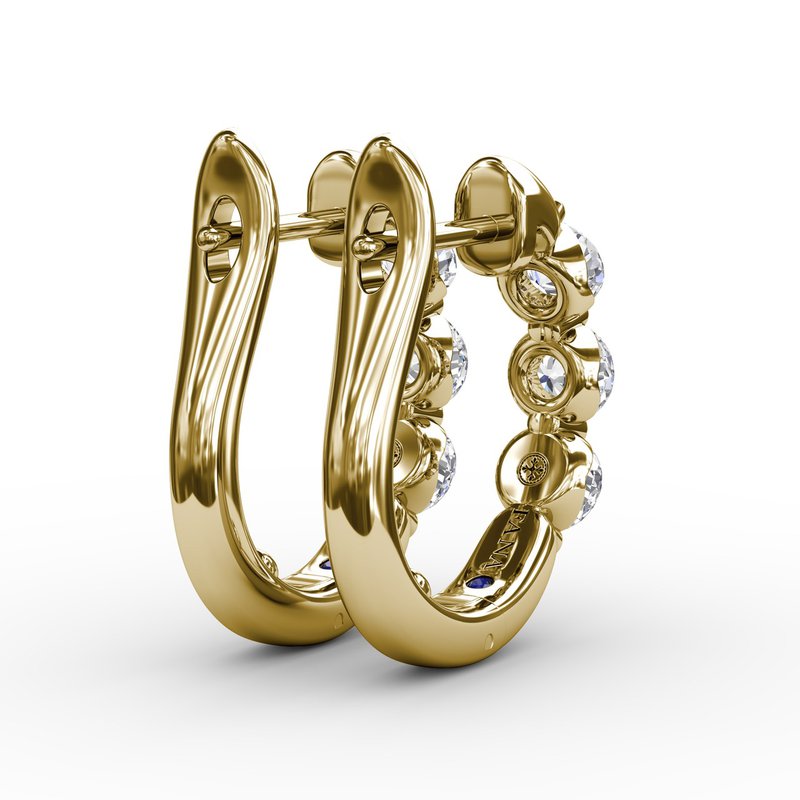 アクセサリー ena Yellow Diamond 1/4 ctw Three Row Womens Hoop Earrings 14K