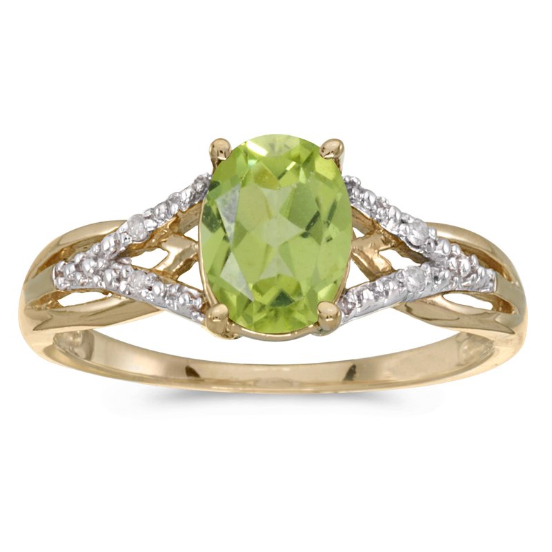 10kt popular Gold Peridot & Diamond Ring