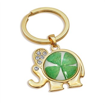 Goodluck Elephant 4-Leaf Clover Keychain T494-TY1368_ELEPHANT