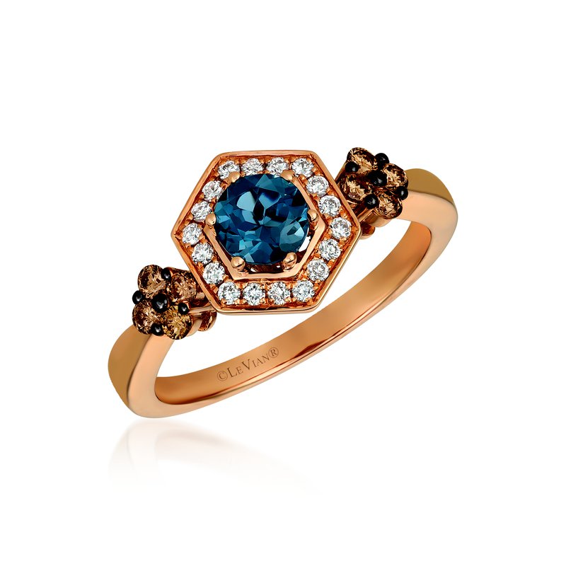 Le Vian 14K Strawberry Gold® Deep Sea Blue Topaz™ 1/2 Ring
