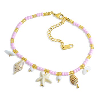 Ocean Sea Shells and Beads Charm Bracelet Z124-LN5679