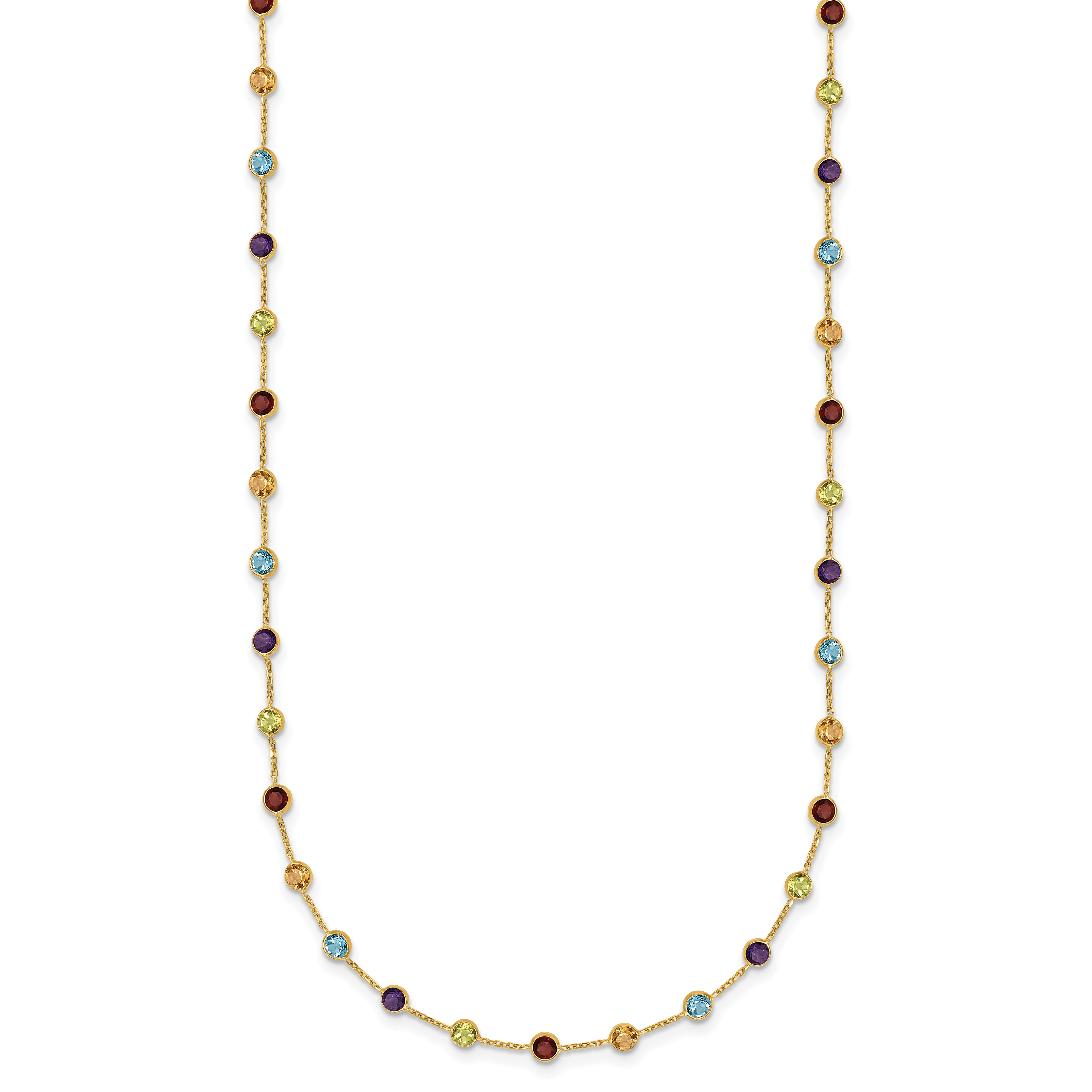 Italian Collection 14K Polished Multi-color Gemstone 20 inch