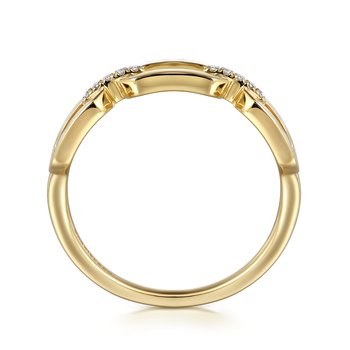 14K Yellow Gold Diamond Link Chain Ladies Ring LR52499Y45JJ