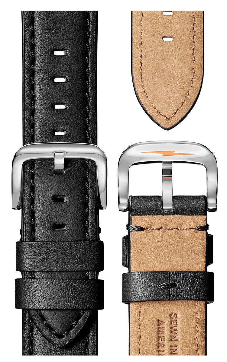 Shinola The Runwell Automatic 45mm White Dial Leather Strap  display picture 1