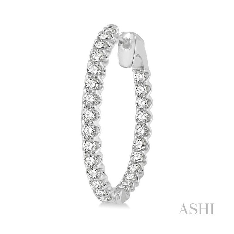 ASHI Inside-Out Diamond Round Hoop Earrings 622B0PEFHERWG