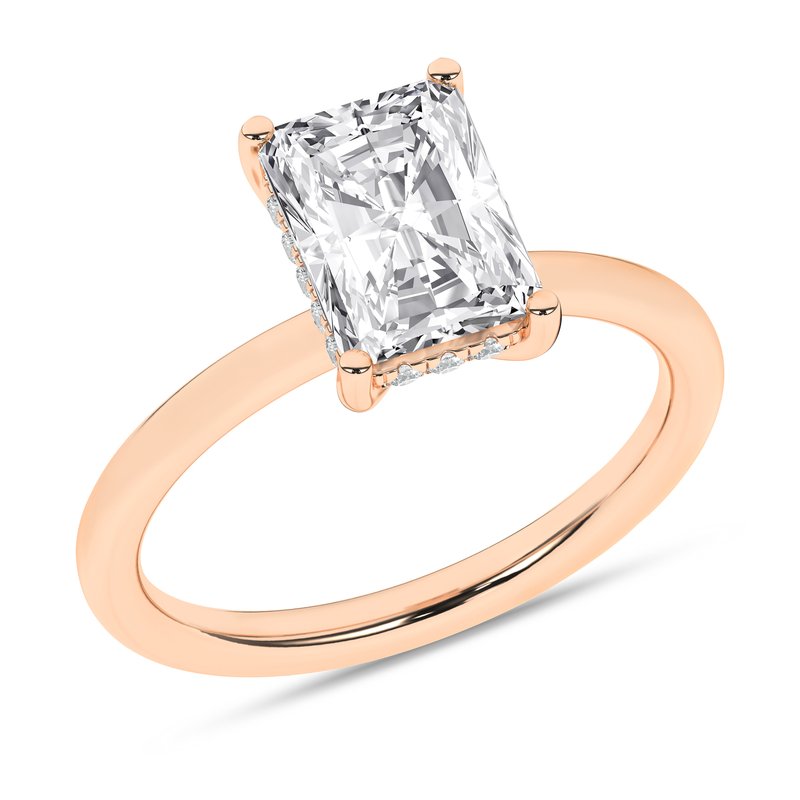 Hidden Halo Plain Shank Engagement Ring (Radiant)