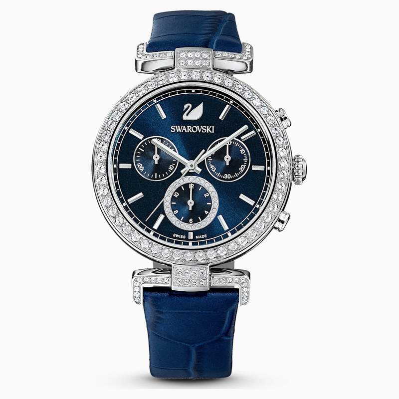 SWAROVSKI『Era Journyウォッチ』 Swarovski Era Journey Silver Dial White Leather Strap Watch