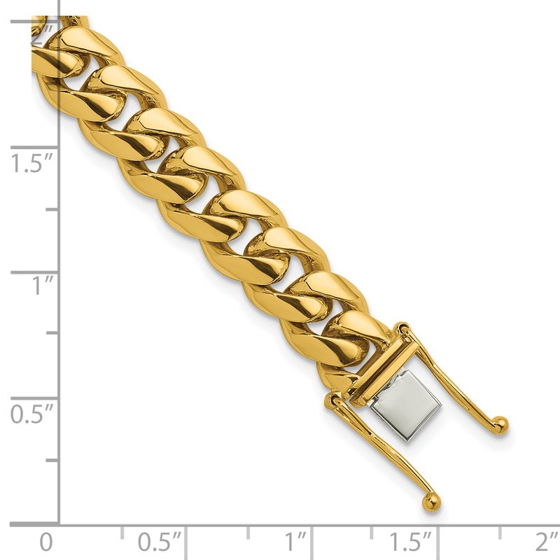 Herco 14K Polished Solid 10.5mm Curb 9 Inch Chain Bracelet 14HS105Y9 ...