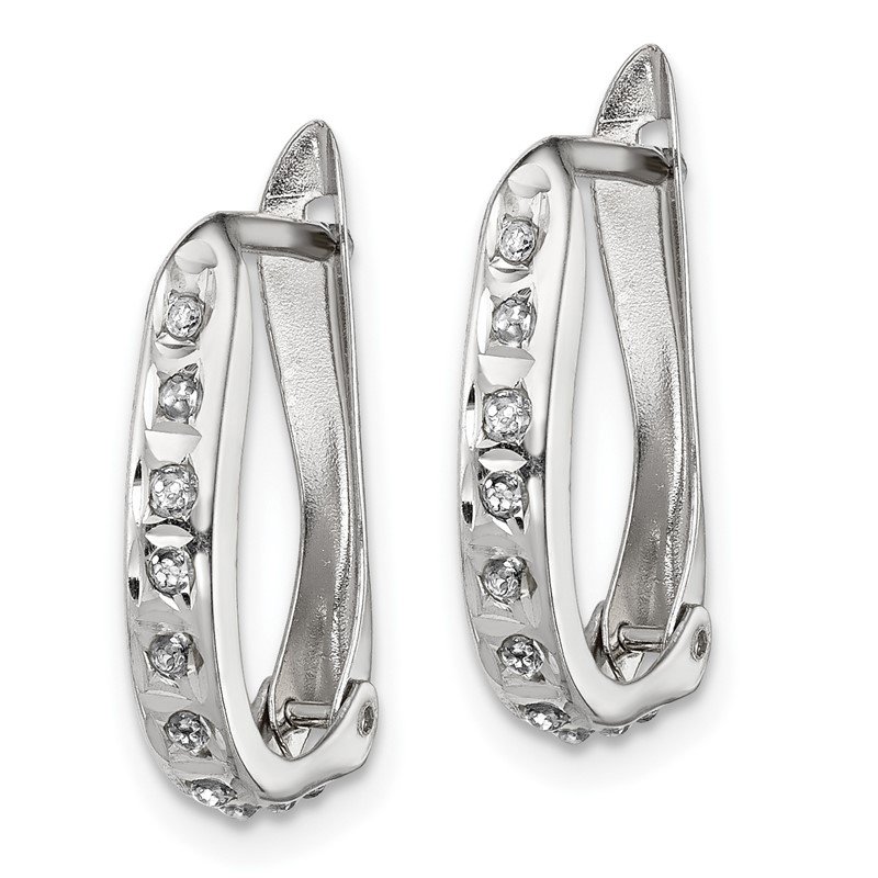 Diamond Fascination earrings real diamonds with platinum over sterling hot silver