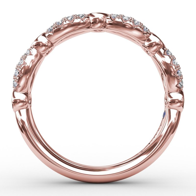 Scalloped Rim Rings Scalloped Ring with Diamonds and Emeralds R1720E - Fana