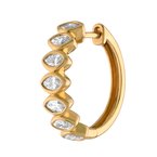 Shefi Diamonds 14K Yellow Gold Horizontal Bezel Set Marquise Cut Hoops Diamond Earrings 0.98 Ctw 7676801D