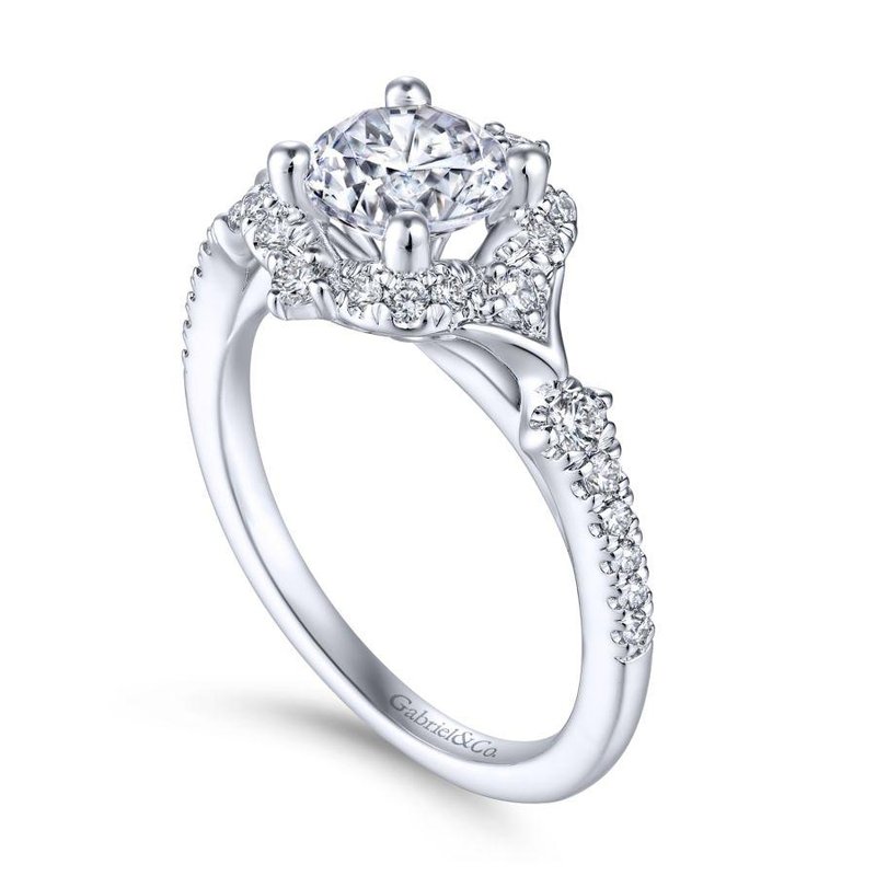 Gabriel Bridal Bestsellers Unique 14K White Gold Vintage Inspired