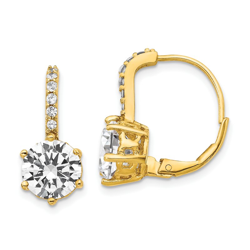 Cheryl M Sterling Silver CZ & Gemstone Leverback Earrings Cheryl M Sterling Silver CZ & Gemstone Leverback Earrings