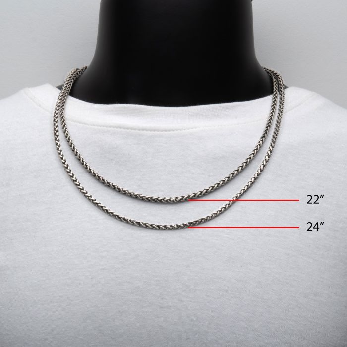 INOX Jewelry 4mm 925 Italy Silver Black Rhodium Plated Brushed