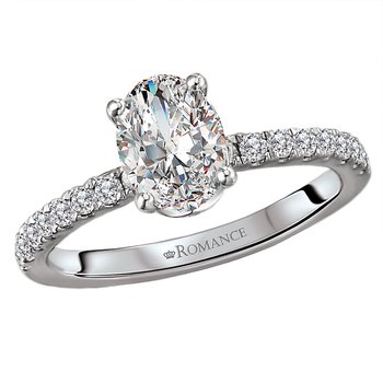 Halo Semi-Mount Diamond Ring 117424-100K - Romance