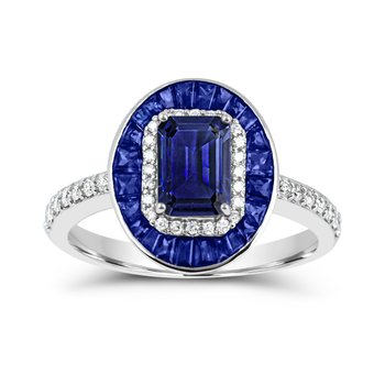14K Blue Sapphire & Diamond Ring R11133SB6W4