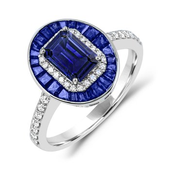 14K Blue Sapphire & Diamond Ring R11133SB6W4