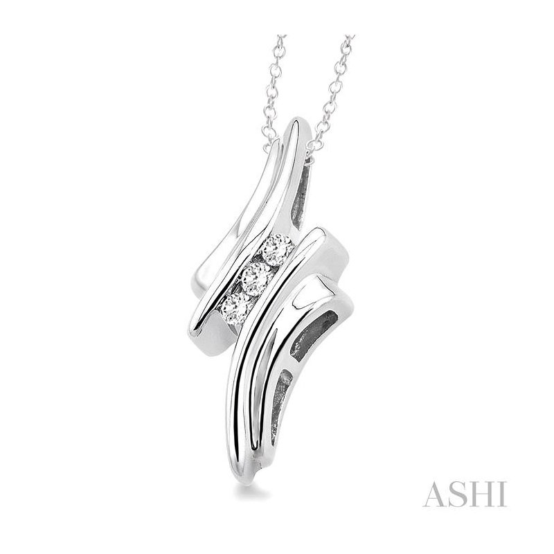 ASHI Silver 3 Stone Diamond Fashion Pendant 86168PJSXSLPD
