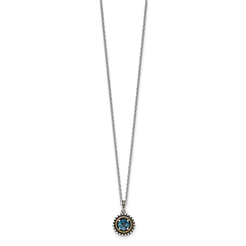 Shey Couture Sterling Silver with 14K Accent London and Swiss Blue and Topaz Necklace Shey Couture Sterling Silver with 14K Accent London and Swiss Blue and Topaz Necklace