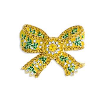 Yellow Bow Pin with Crystals J452-JBH80321GTG