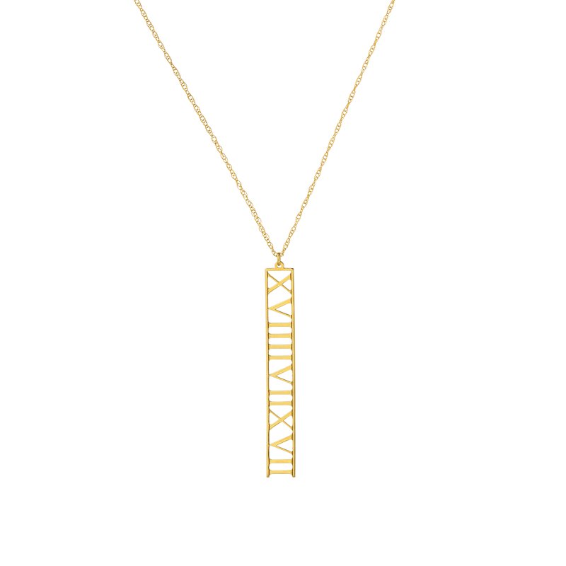 Midas Chain 7mm Vertical Roman Numeral Pendant Necklace
