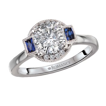 Romance Diamond Hidden Halo Engagement Ring 160151-OV200Y