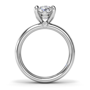 Classic Wide Band Oval Diamond Engagement Ring S4431