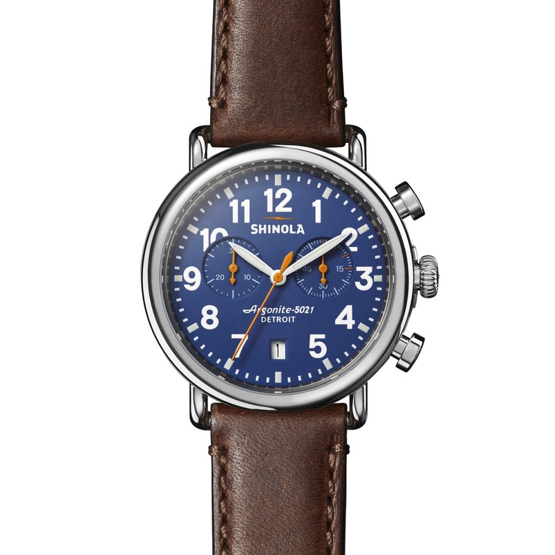 Shinola Runwell Chrono 41mm, Brown Leather Strap S0110000117 