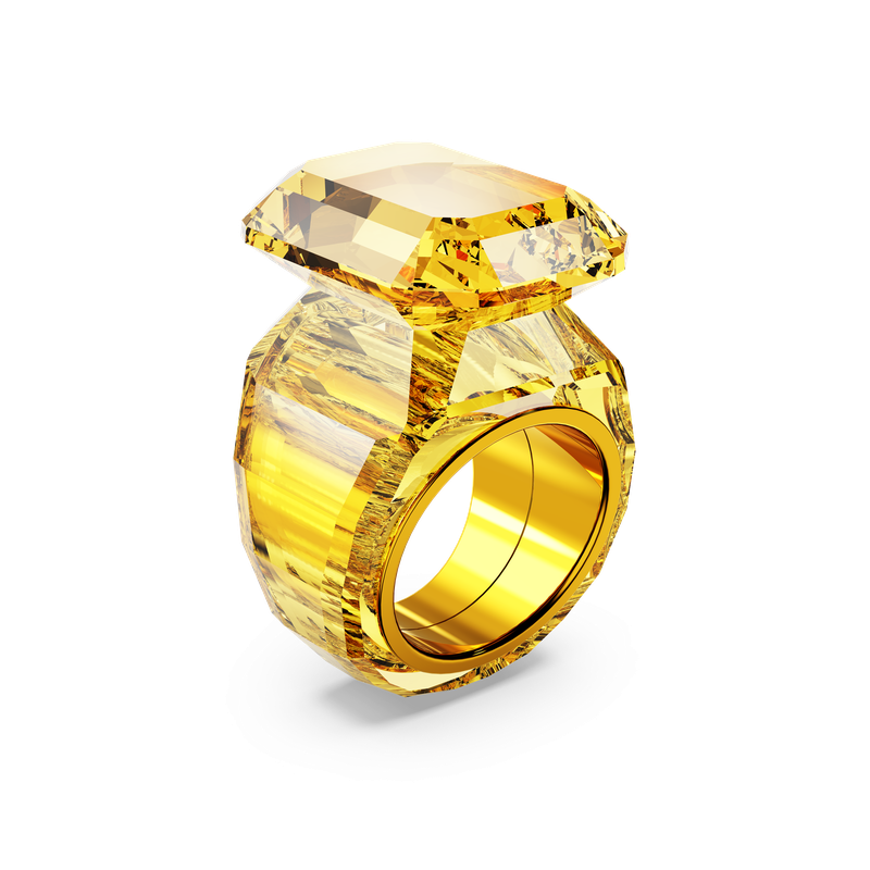 Lucent cocktail ring, Octagon cut, Yellow