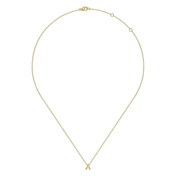 14K Yellow Gold A Initial Necklace NK6928A-Y4JJJ