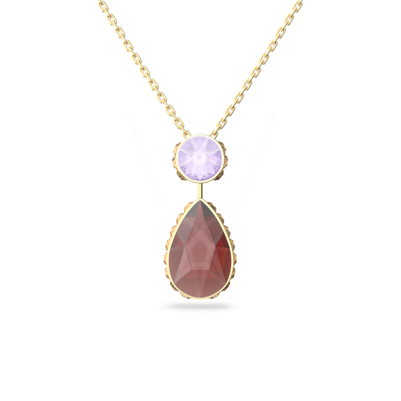 Orbita necklace, Drop cut, Small, Multicolored, Gold-tone plated Orbita necklace, Drop cut, Small, Multicolored, Gold-tone plated