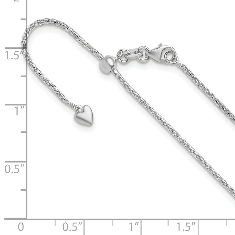 Leslies Sterling Silver Yellow Gold Plated 1.3mm Adjustable Wheat Spiga Chain - up to 22