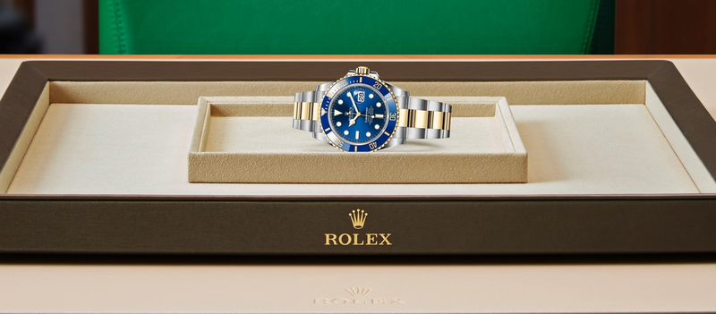 Rolex Submariner in Oystersteel and Gold M126613LB 0002 Haltom s Jewelers