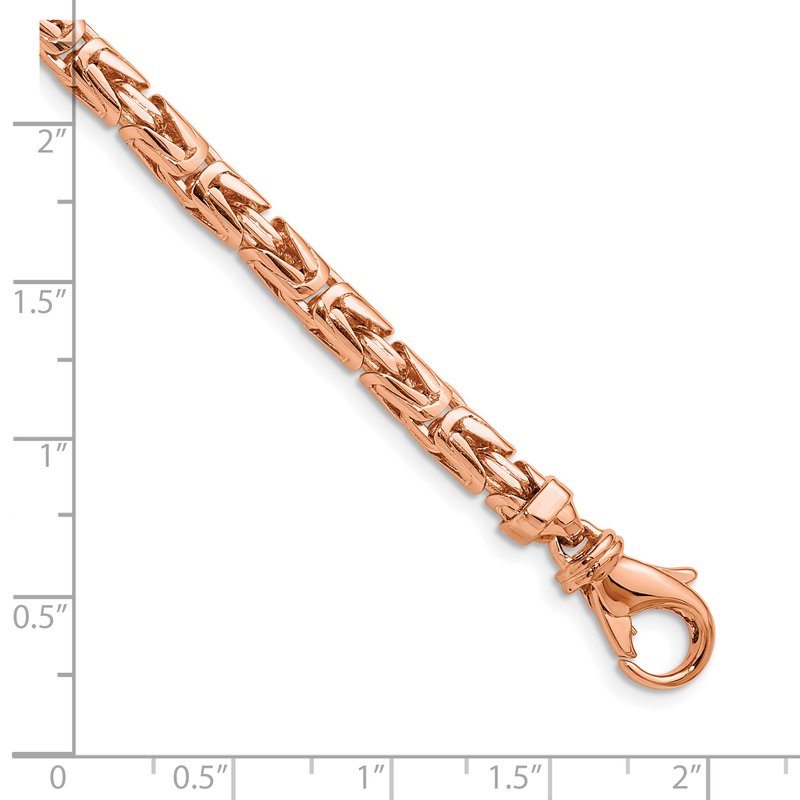 Italian Collection 14K Rose Gold Polished Solid 4.4mm Byzantine 30