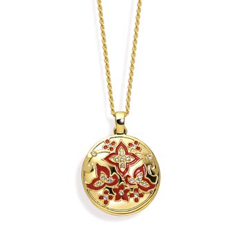 Floral Themed Pendant Magnifier with Swarovski Crystals T494-TY5515
