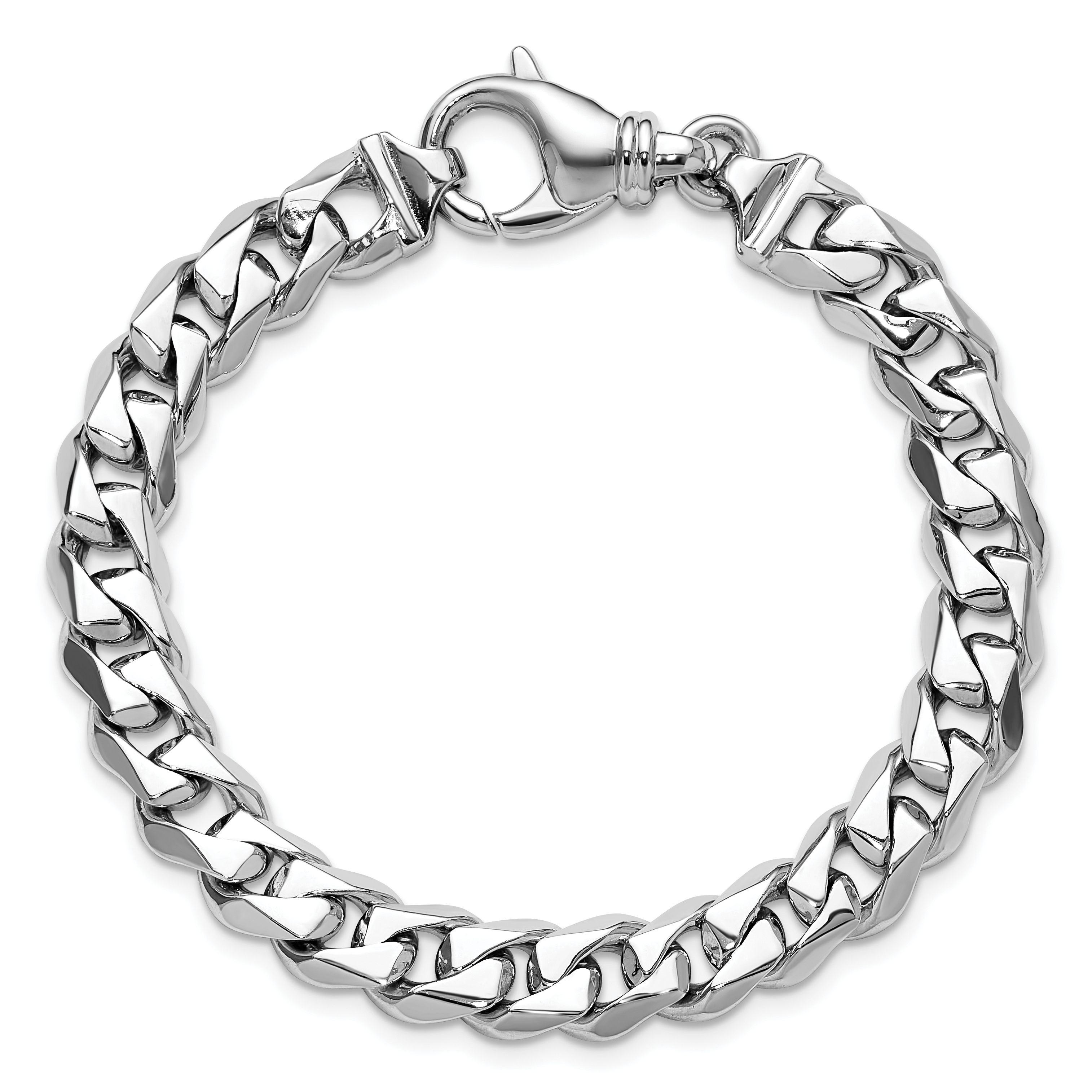 Italian Collection 14K White Gold Polished Solid 8.2mm Fancy Curb
