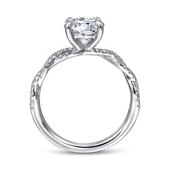 14K White Gold Twisted Round Diamond Engagement Ring ER16142R6W44JJ