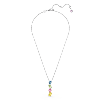 Swarovski Idyllia Y pendant, Mixed cuts, Flower, Multicolored