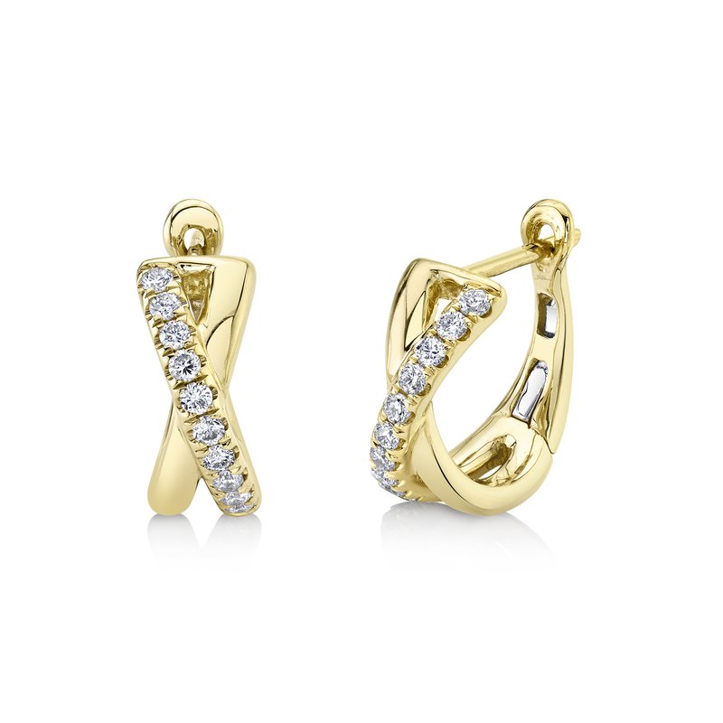 Shy Creation 0.25Ct 14K Y/G Diamond Huggie Earring